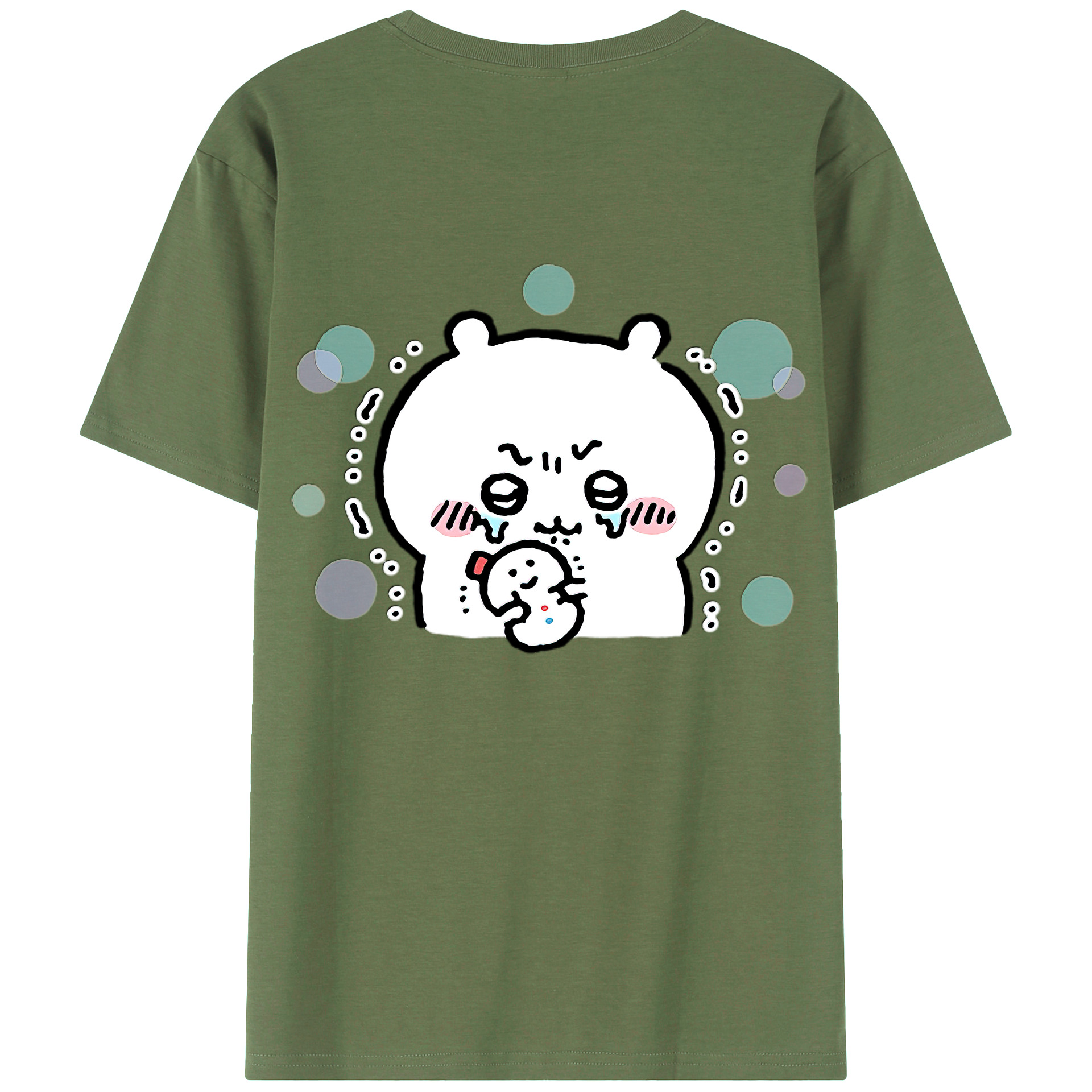 （画像用） ちいかわ ちいかわ Chii-kawa chiikawa 綿100％ メンズ半袖Tシャツ（バックプリント） 通気性